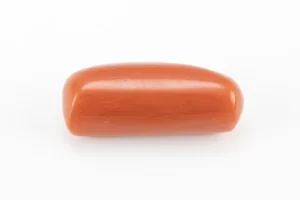 Italian Moonga Stone 7.30 Ratti - Red Coral Stone showcasing vibrant red color and capsule cut