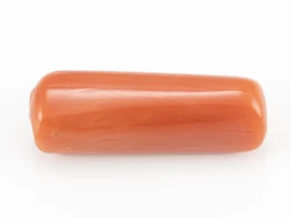 Italian Moonga Stone 7.32 Ratti - Red Coral Gemstone showcasing vibrant red color and capsule cut