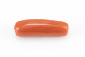 Natural Italian Red Coral (Moonga) 7.685 Carat / 8.445 Ratti - Capsule Shape - Front View