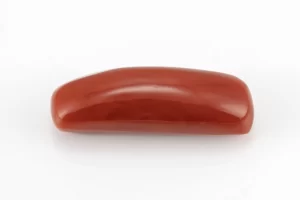 Natural Italian Red Coral (Moonga) 7.830 Carat / 8.604 Ratti - Capsule Shape - Front View