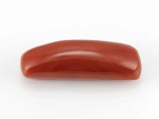 Italian Moonga Stone 8.604 Ratti - Red Coral Stone showcasing vibrant red color and capsule cut