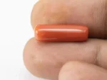 Natural Italian Red Coral (Moonga) 7.935 Carat / 8.720 Ratti - Capsule Shape - Size Reference