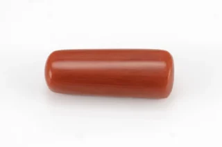 Italian Moonga Stone 8.769 Ratti - Red Coral Stone showcasing vibrant red color and capsule cut