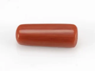 Italian Moonga Stone 8.769 Ratti - Red Coral Stone showcasing vibrant red color and capsule cut