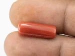 Natural Italian Red Coral (Moonga) 8.080 Carat / 8.879 Ratti - Capsule Shape - Size Reference