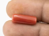 Natural Italian Red Coral (Moonga) 8.080 Carat / 8.879 Ratti - Capsule Shape - Size Reference