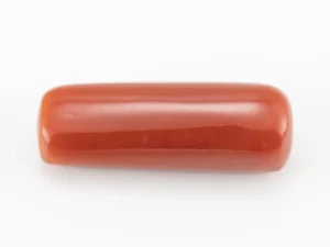 Italian Moonga Stone 8.879 Ratti - Red Coral Stone showcasing vibrant red color and capsule cut