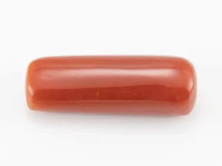 Italian Moonga Stone 8.879 Ratti - Red Coral Stone showcasing vibrant red color and capsule cut