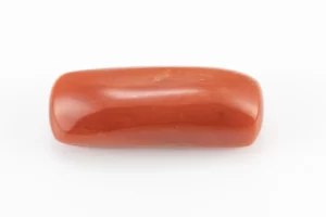 Natural Italian Red Coral (Moonga) 9.205 Carat / 10.115 Ratti - Capsule Shape - Front View