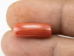 Natural Italian Red Coral (Moonga) 9.205 Carat / 10.115 Ratti - Capsule Shape - Size Reference