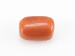 Italian Moonga Stone 10.912 Ratti - Red Coral Stone showcasing vibrant red color and capsule cut
