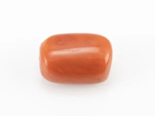 Italian Moonga Stone 10.912 Ratti - Red Coral Stone showcasing vibrant red color and capsule cut