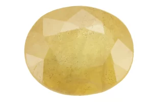 Natural Nigerian Yellow Sapphire 6.13 Carat Front View