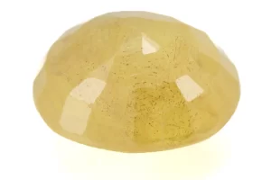 Natural Vivid Blue Nigerian Yellow Sapphire (Pukhraj) 6.13 Carat / 6.74 Ratti - Back View - Ratna Gems