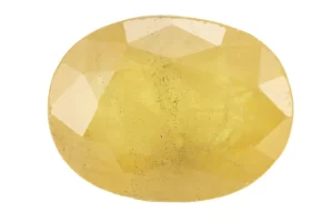 Natural Nizerian Yellow Sapphire 4.70 Carat / 5.16 Ratti Front View