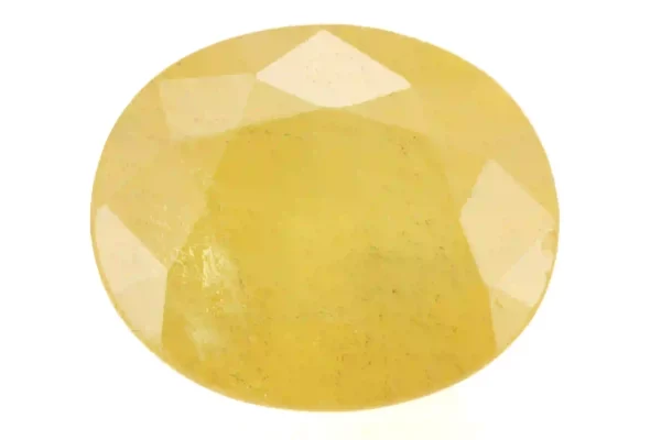 Natural Nizerian Yellow Sapphire 6.40 Carat / 7.03 Ratti Front View