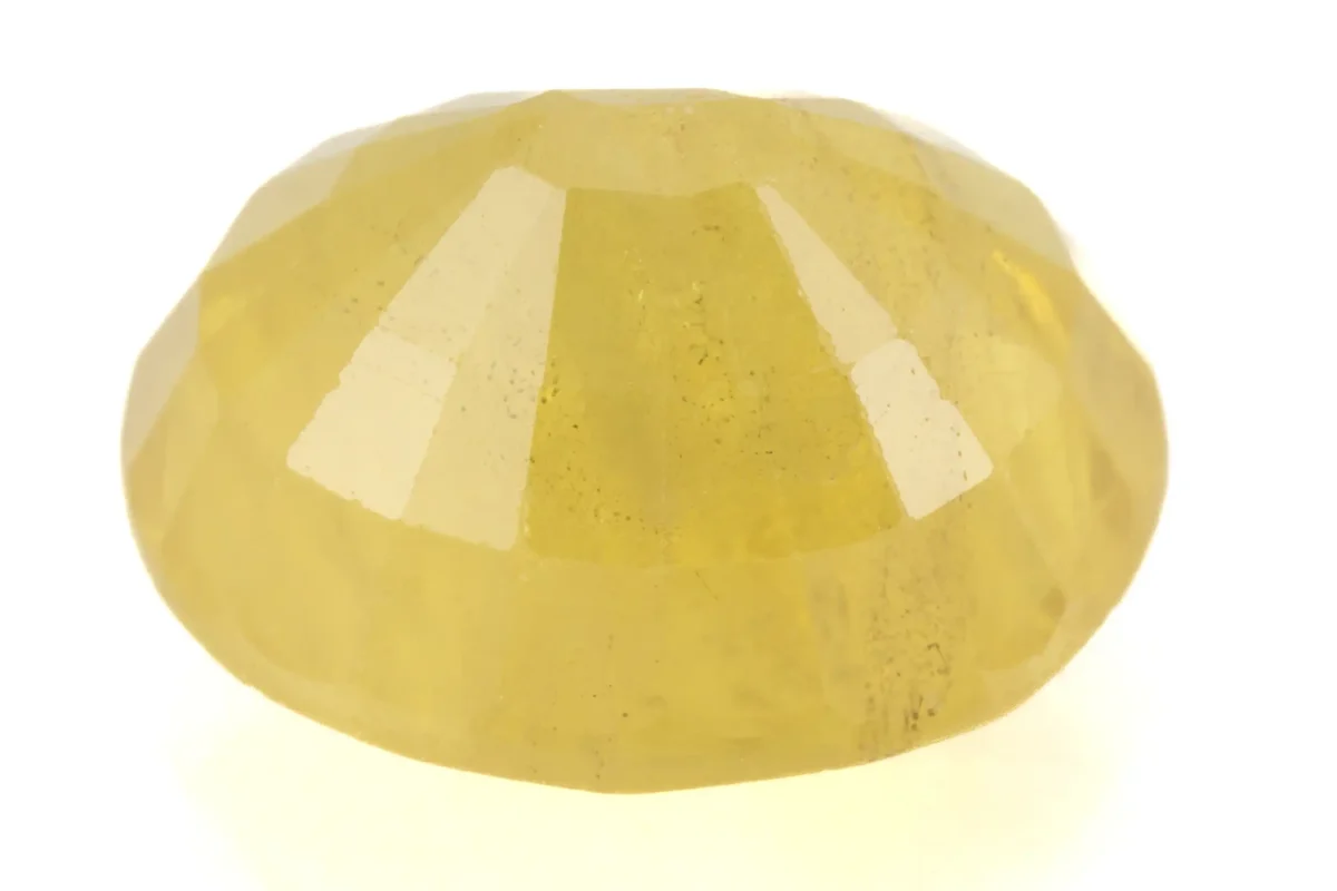 Natural Nizerian Yellow Sapphire 7.65 Carat / 8.41 Ratti Back View