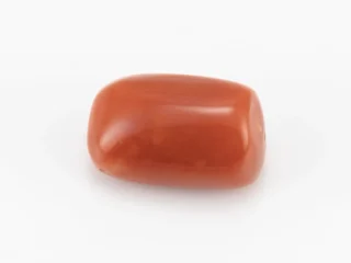Moonga Stone 5.89 Ratti - Red Coral Stone showcasing vibrant red color and capsule-oval mix cut
