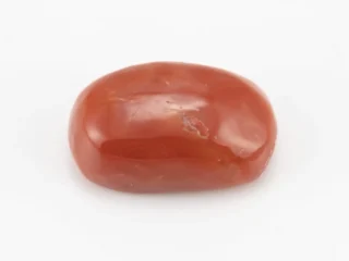 Moonga Stone 6.12 Ratti - Red Coral Stone showcasing vibrant red color and oval-capsule cut