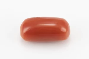 Moonga Stone 6.13 Ratti - Red Coral Stone showcasing vibrant red color and capsule-oval mix cut