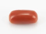 Moonga Stone 6.13 Ratti - Red Coral Stone showcasing vibrant red color and capsule-oval mix cut
