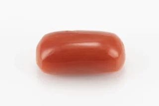 Moonga Stone 6.13 Ratti - Red Coral Stone showcasing vibrant red color and capsule-oval mix cut