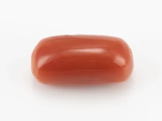 Moonga Stone 6.13 Ratti - Red Coral Stone showcasing vibrant red color and capsule-oval mix cut
