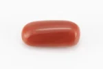 Moonga Stone 6.34 Ratti - Red Coral Stone showcasing vibrant red color and capsule-oval mix cut