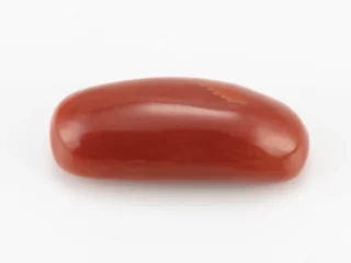 Moonga Stone 6.59 Ratti - Red Coral Stone showcasing vibrant red color and capsule-oval mix cut