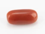Moonga Stone 6.64 Ratti - Red Coral Stone showcasing vibrant red color and capsule-oval mix cut