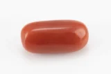 Moonga Stone 6.64 Ratti - Red Coral Stone showcasing vibrant red color and capsule-oval mix cut