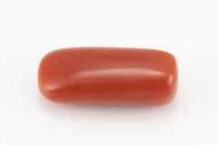 Moonga Stone 6.70 Ratti - Red Coral Stone showcasing vibrant red color and capsule-oval mix cut