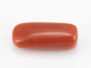 Moonga Stone 6.70 Ratti - Red Coral Stone showcasing vibrant red color and capsule-oval mix cut