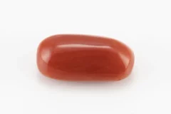 Moonga Stone 6.78 Ratti - Red Coral Stone showcasing vibrant red color and capsule-oval mix cut