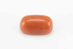 Moonga Stone 6.81 Ratti - Red Coral Stone showcasing vibrant red color and capsule-oval mix cut