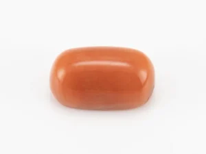 Moonga Stone 6.81 Ratti - Red Coral Stone showcasing vibrant red color and capsule-oval mix cut