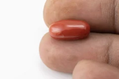 Red Coral (Moonga) 6.68 Carat / 7.34 Ratti - Size Reference