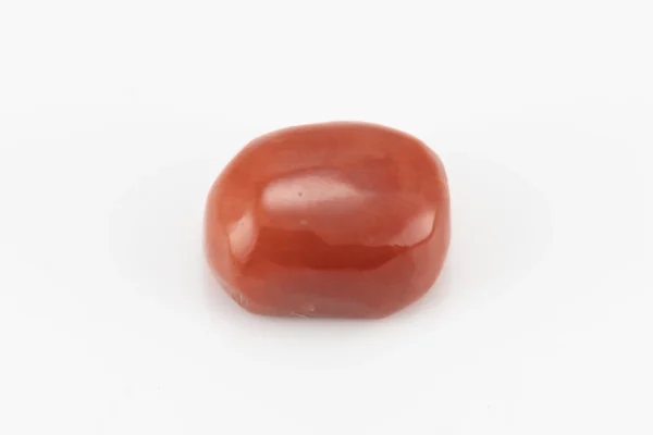 Moonga Stone 7.41 Ratti - Red Coral Stone showcasing vibrant red color and oval-capsule cut