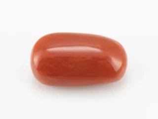 Moonga Stone 7.65 Ratti - Red Coral Stone showcasing vibrant red color and capsule-oval mix cut