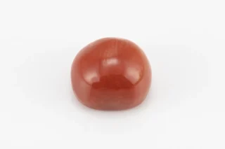 Moonga Stone 7.79 Ratti - Red Coral Stone showcasing vibrant red color and oval-capsule cut