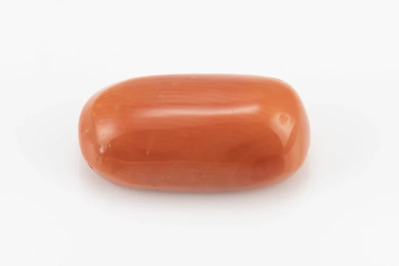 Moonga Stone 8.30 Ratti - Red Coral Stone showcasing vibrant red color and capsule-oval mix cut