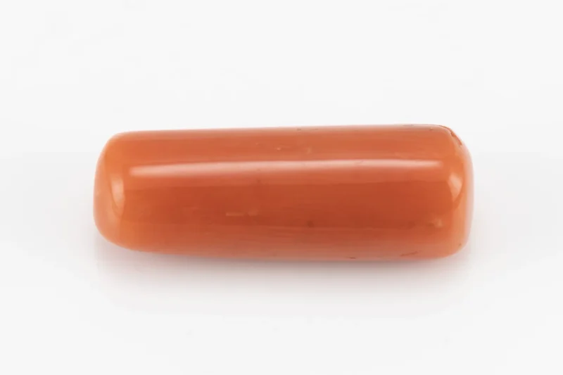 Moonga Stone 9.626 Ratti - Red Coral Stone showcasing vibrant red color and capsule cut