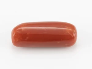 Moonga Stone 10.55 Ratti - Red Coral Stone showcasing vibrant red color and capsule cut