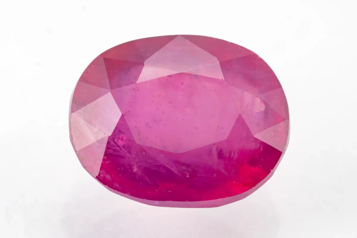 Manik Stone 7.67 Ratti - 6.98 Carat Ruby Stone showcasing vibrant red color