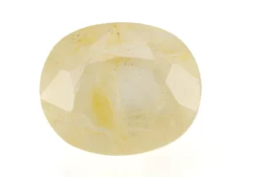 Stunning Natural Yellow Sapphire (Pukhraj) 5.67 Carat/6.23 Ratti - Front View