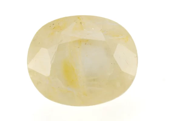 Stunning Natural Yellow Sapphire (Pukhraj) 5.67 Carat/6.23 Ratti - Front View