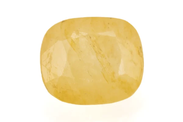 Stunning Natural Yellow Sapphire (Pukhraj) 6.04 Carat/6.64 Ratti - Front View