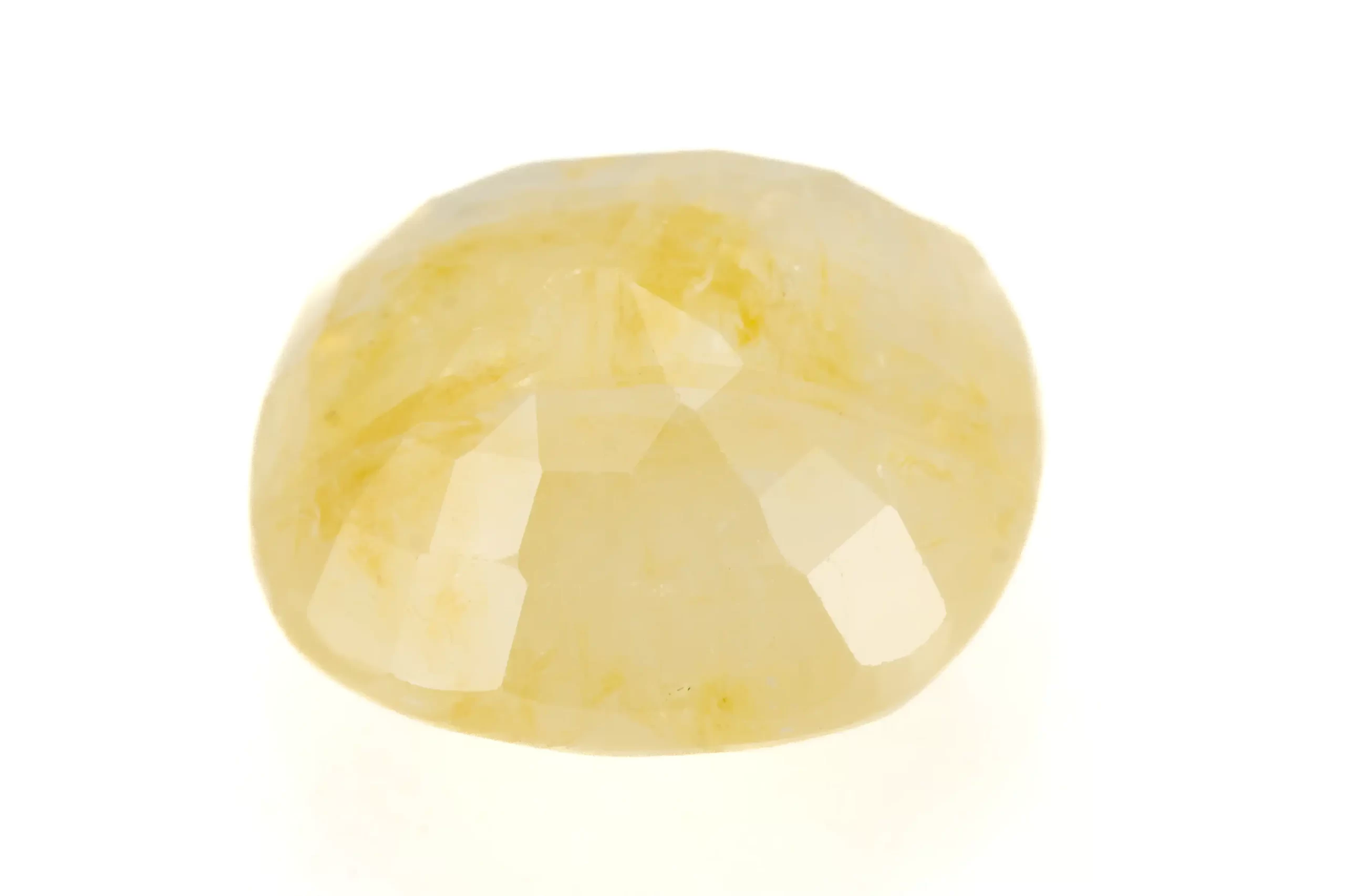 Stunning Natural Yellow Sapphire (Pukhraj) 6.05 Carat/6.65 Ratti - Back View