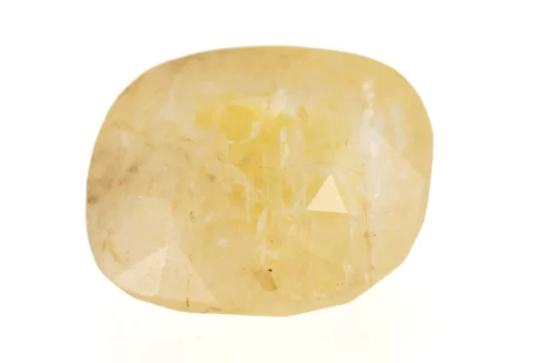 Stunning Natural Yellow Sapphire (Pukhraj) 6.57 Carat/7.22 Ratti - Front View