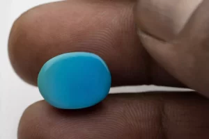 Turquoise Stone 6.56 Ratti - 5.97 Carat Firoza Size Reference